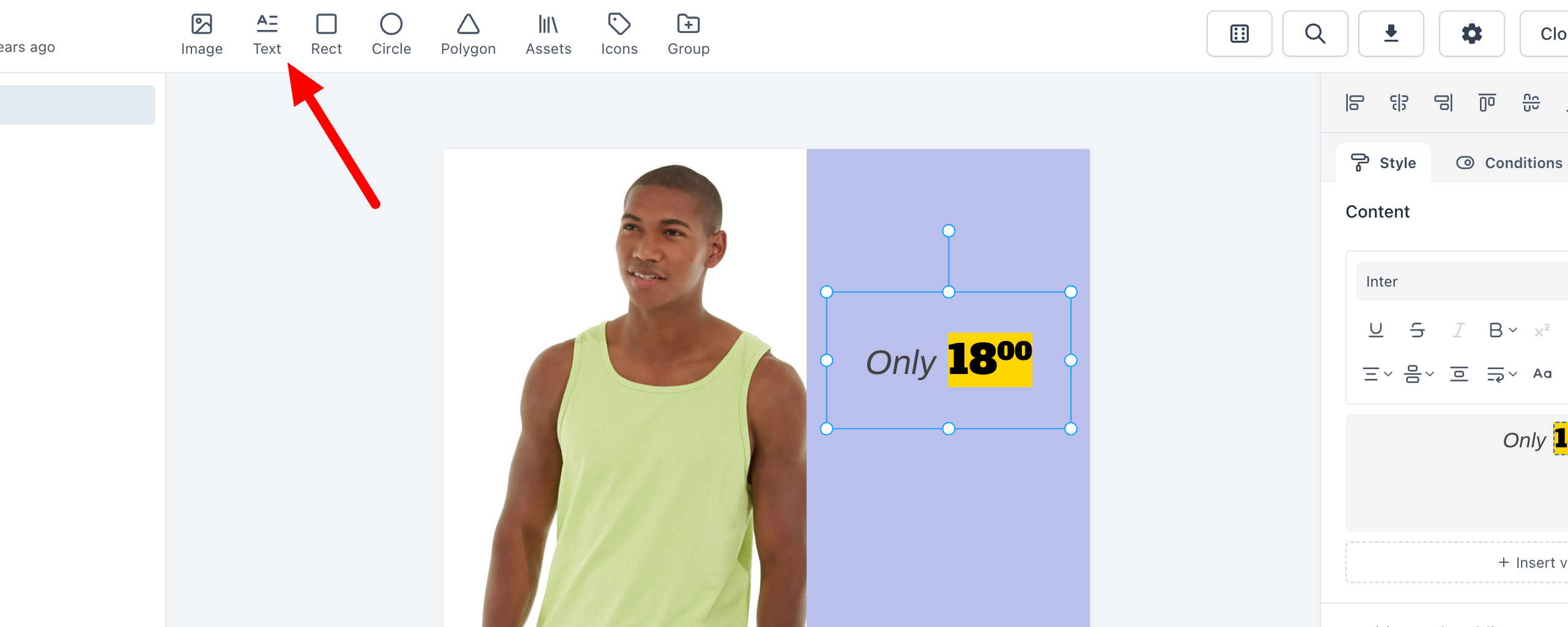 Adding a text element