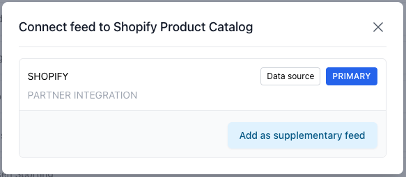 Connect to Shopify app