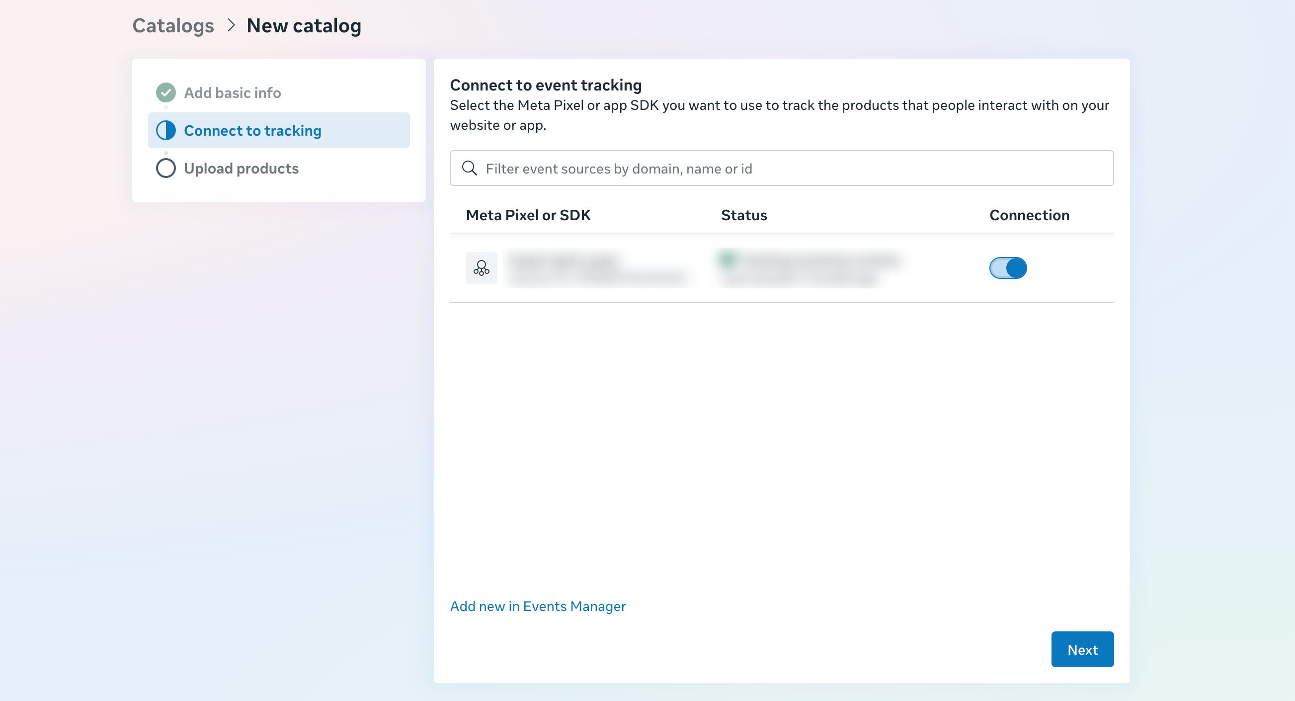 Select Meta Catalog datasources