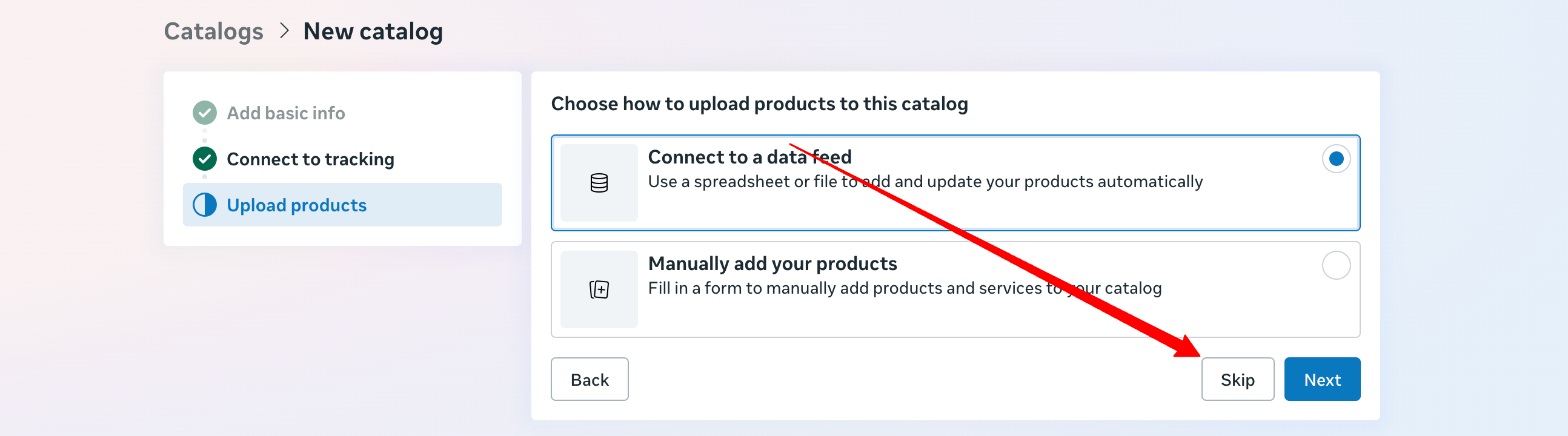Complete the Meta Catalog creation