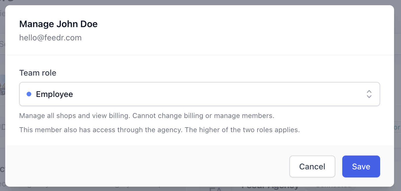 Giving an agency member a direct role