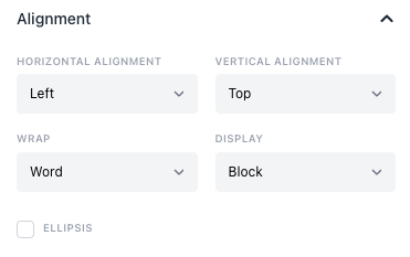 Alignment options