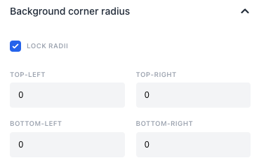 Background corner radius options