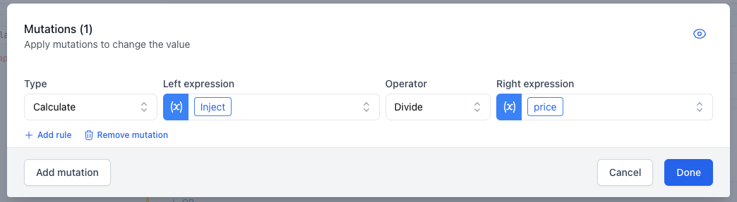 A screenshot showing the Calculate mutation.