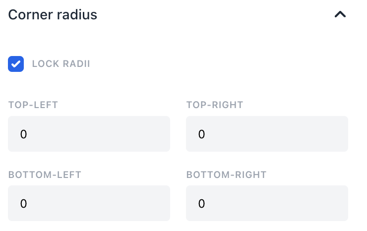 Corner radius options