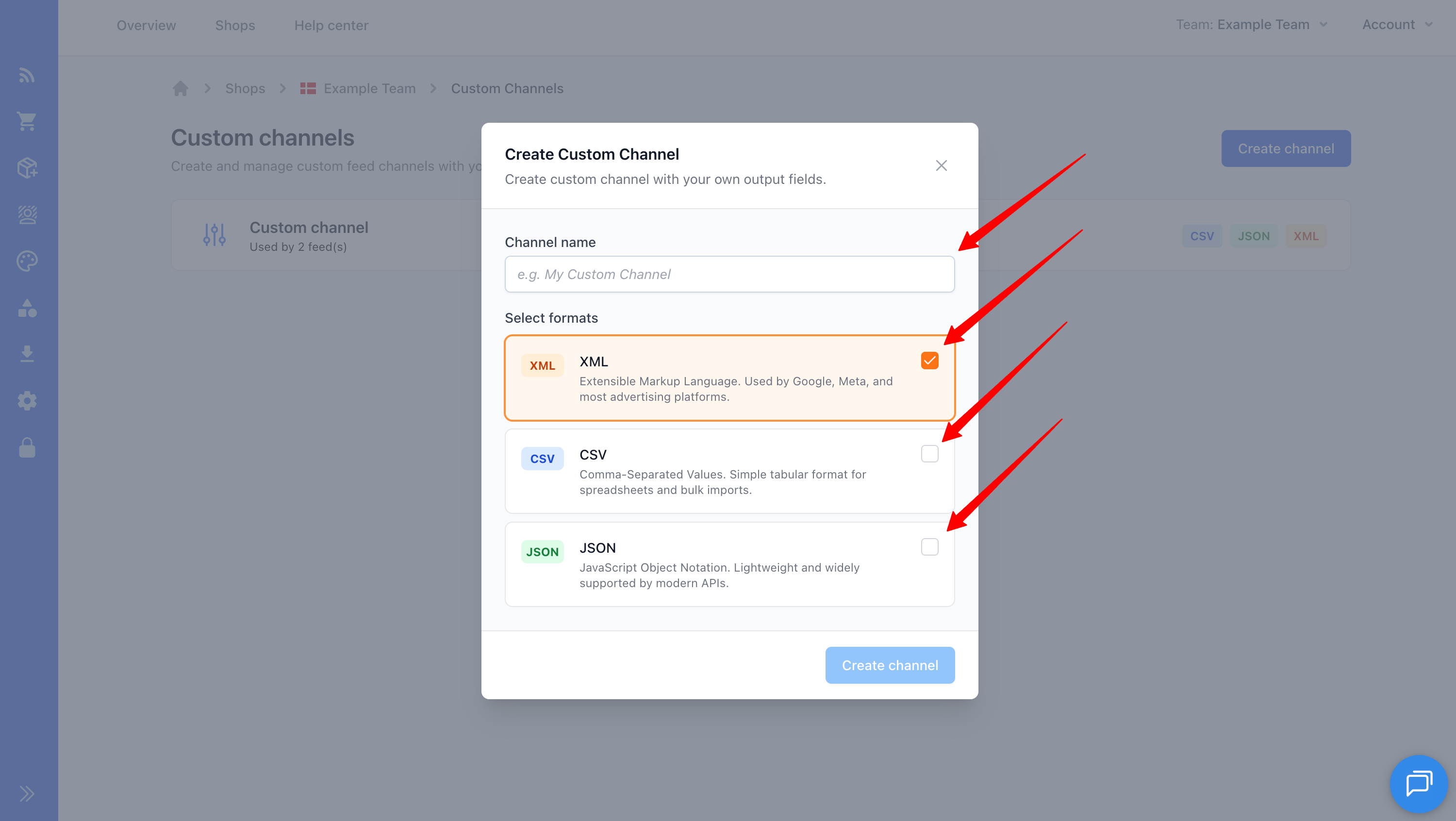 Create Custom Channel