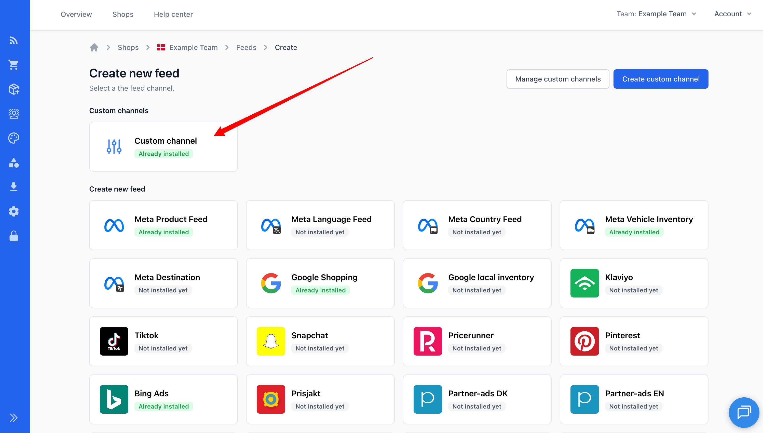 Create Custom Feed