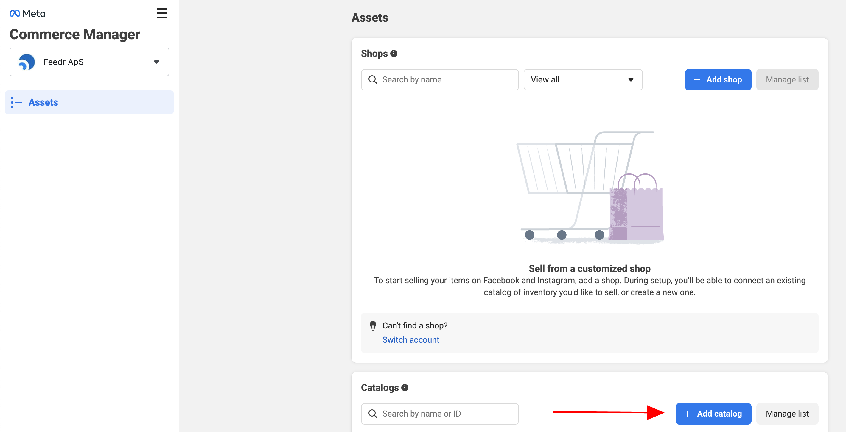 Assets in Meta Business Manager