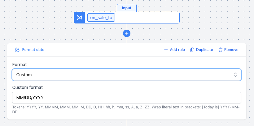 A screenshot showing the Format Date mutation.