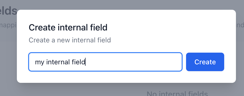 Creating an internal field