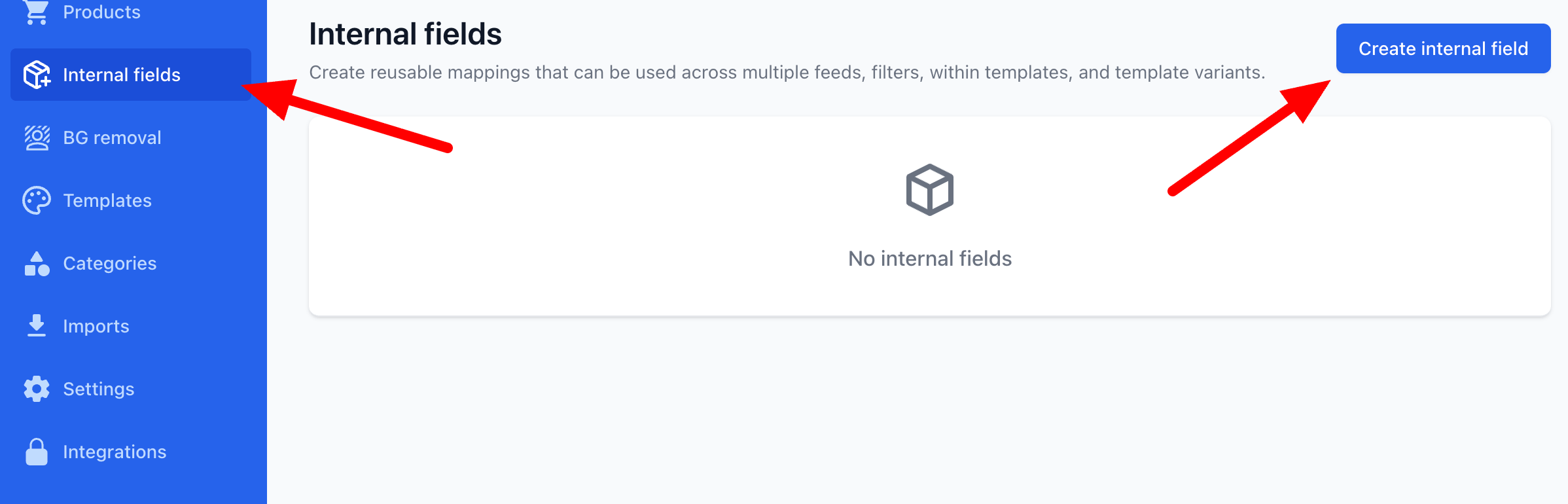 Internal fields list