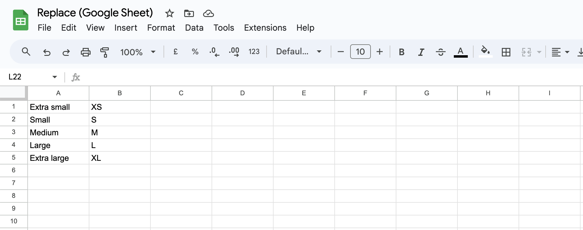 A screenshot showing the replace Google Sheet.