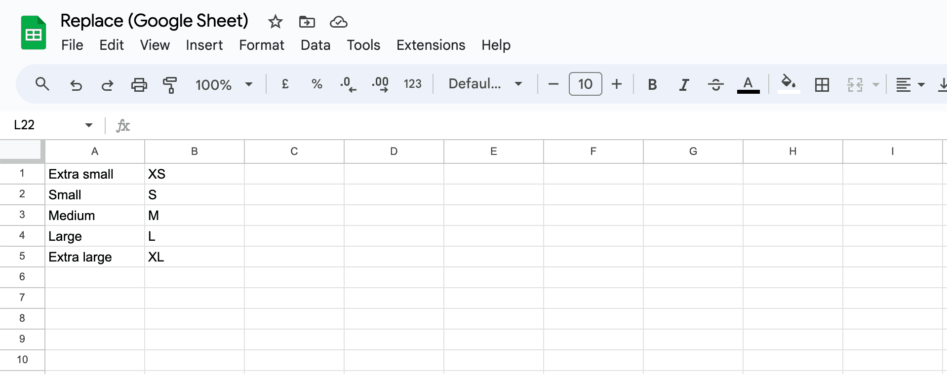A screenshot showing the replace Google Sheet.