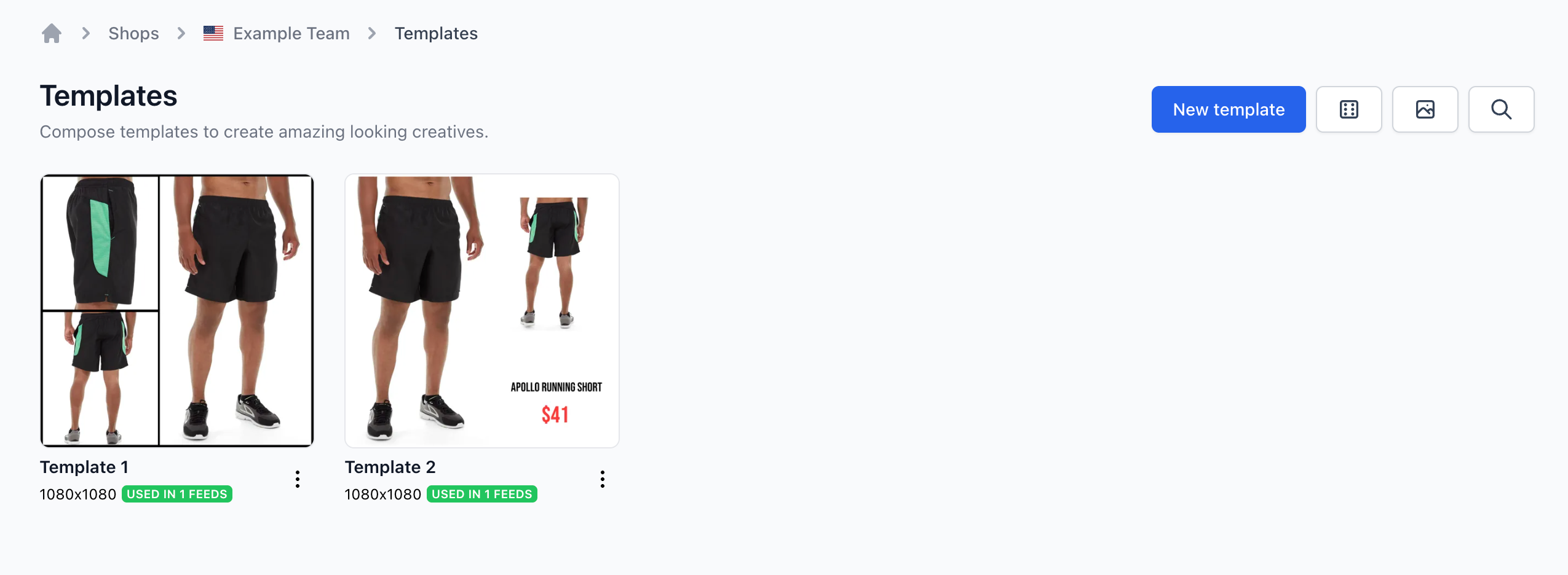 Templates to use in split test