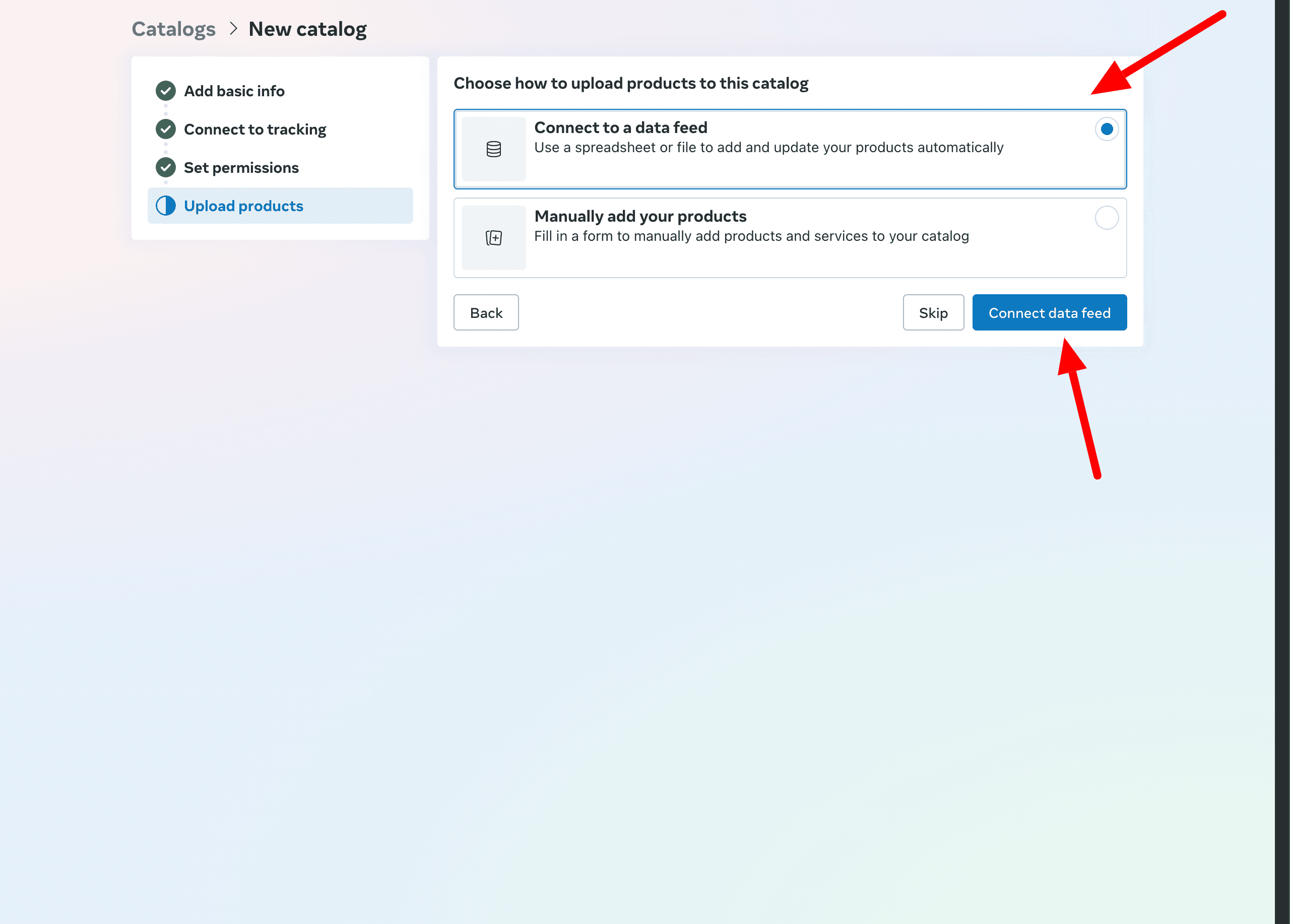 Connect to a data feed