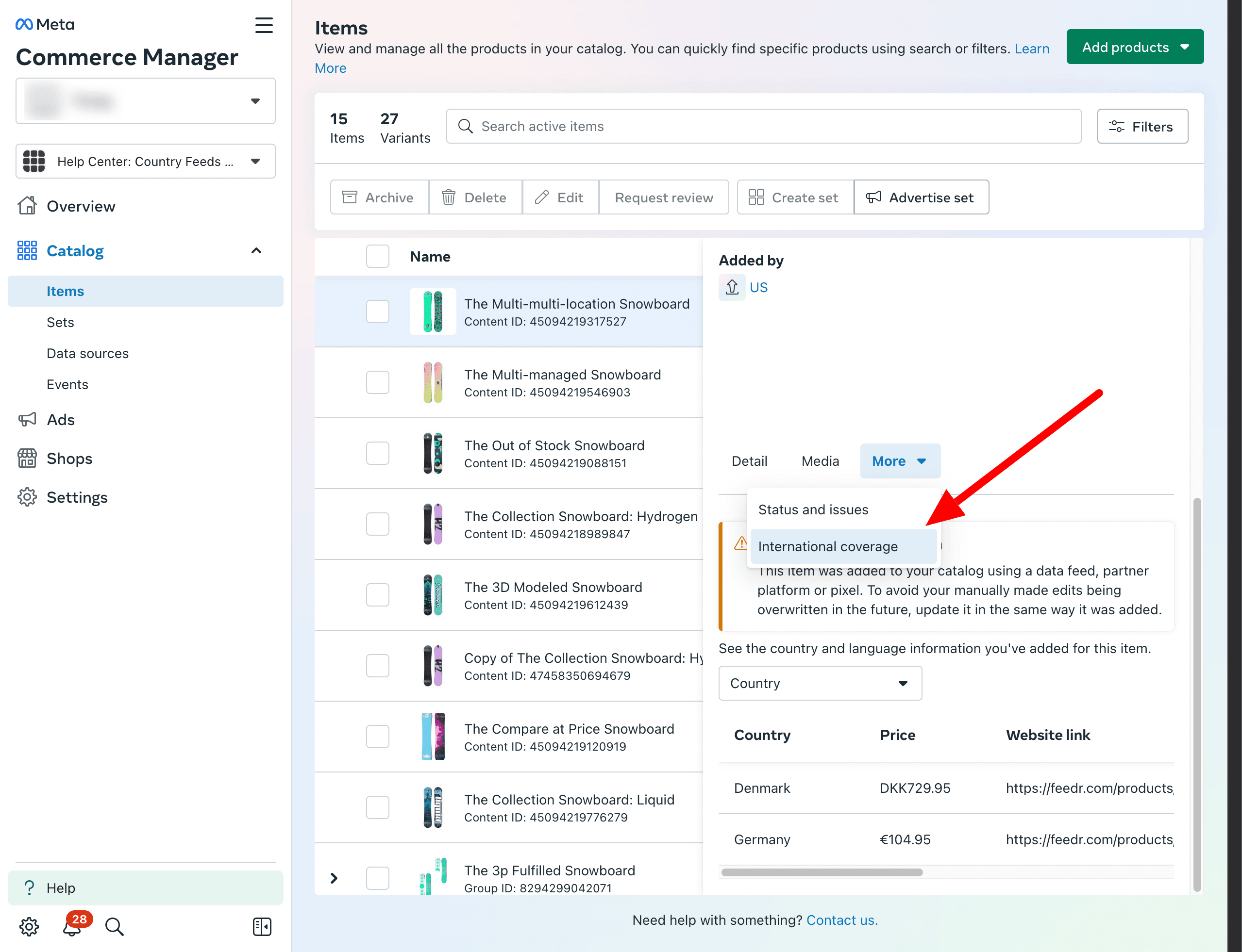 International coverage