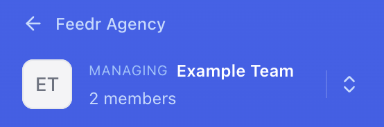 The menu while managing a client