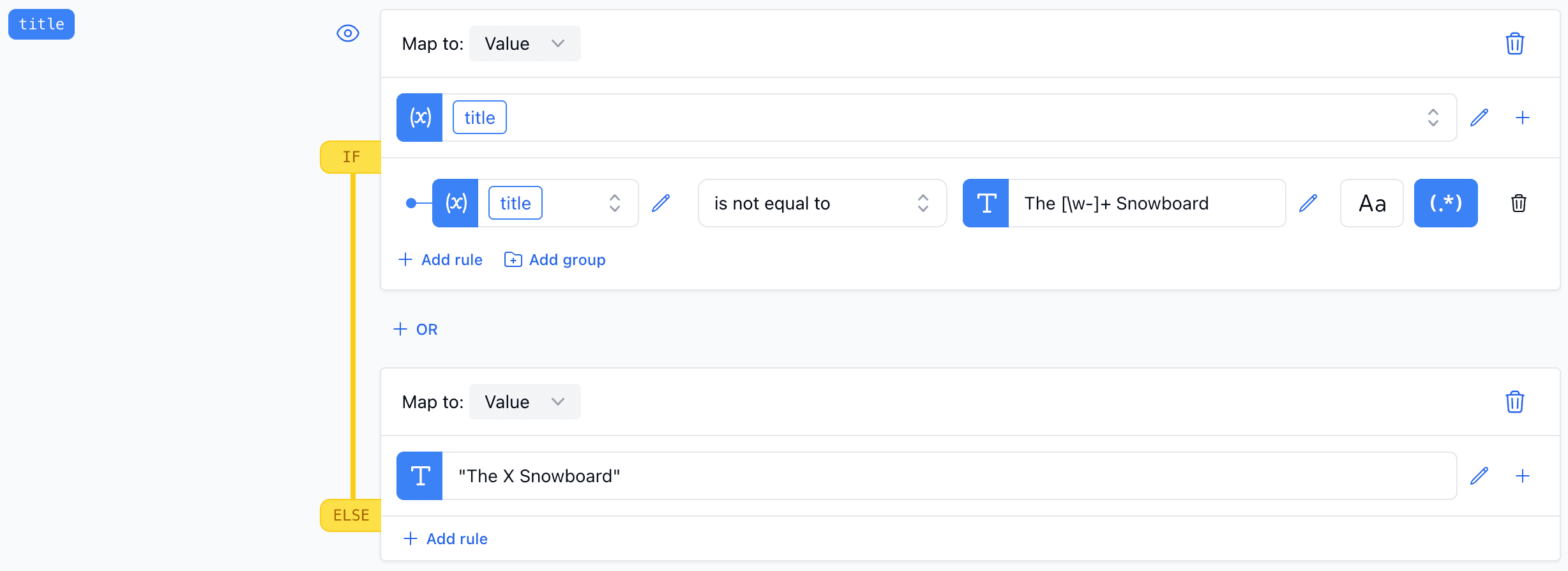Not Equals Rule Regex Example