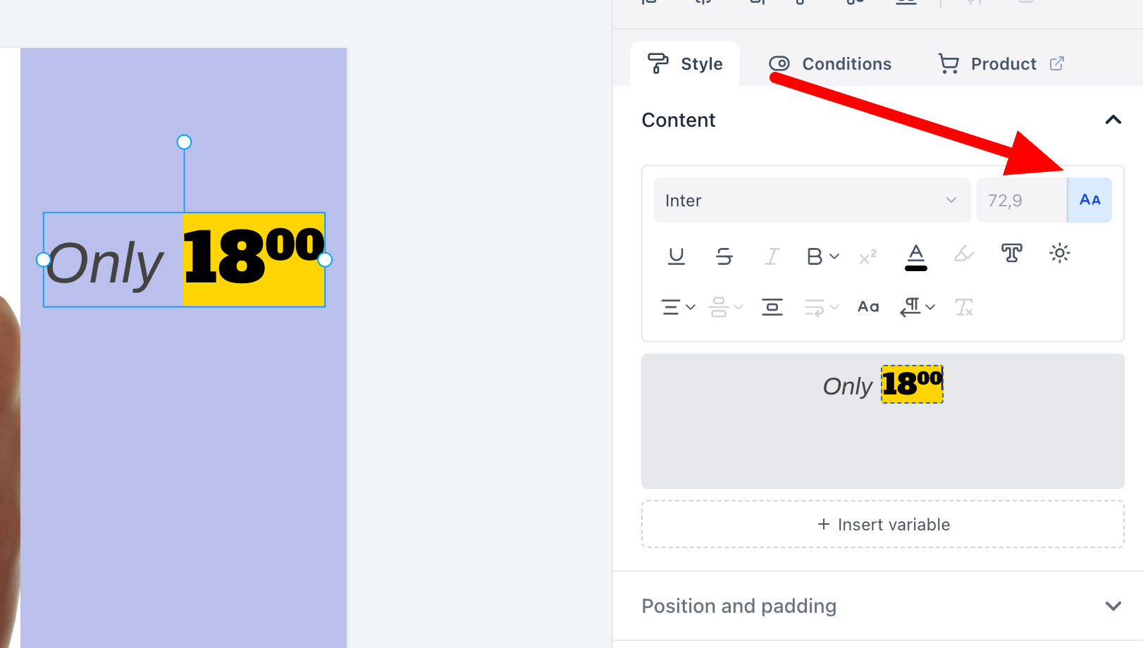 Auto text size